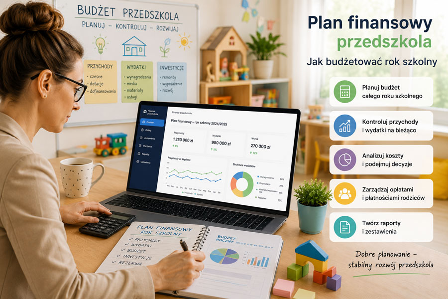 Plan finansowy przedszkola – budżetowanie roku szkolnego, tabela przychodów i wydatków 2026