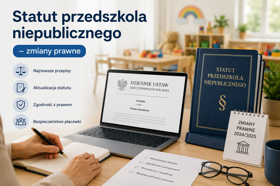 Dyrektor przedszkola niepublicznego nanosi zmiany do statutu zgodne z przepisami prawa oświatowego 2026